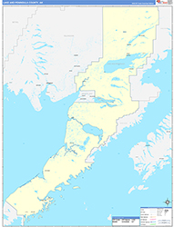 Lake and PeninsulaBorough (County), AK Wall Map Color Cast Style 2026